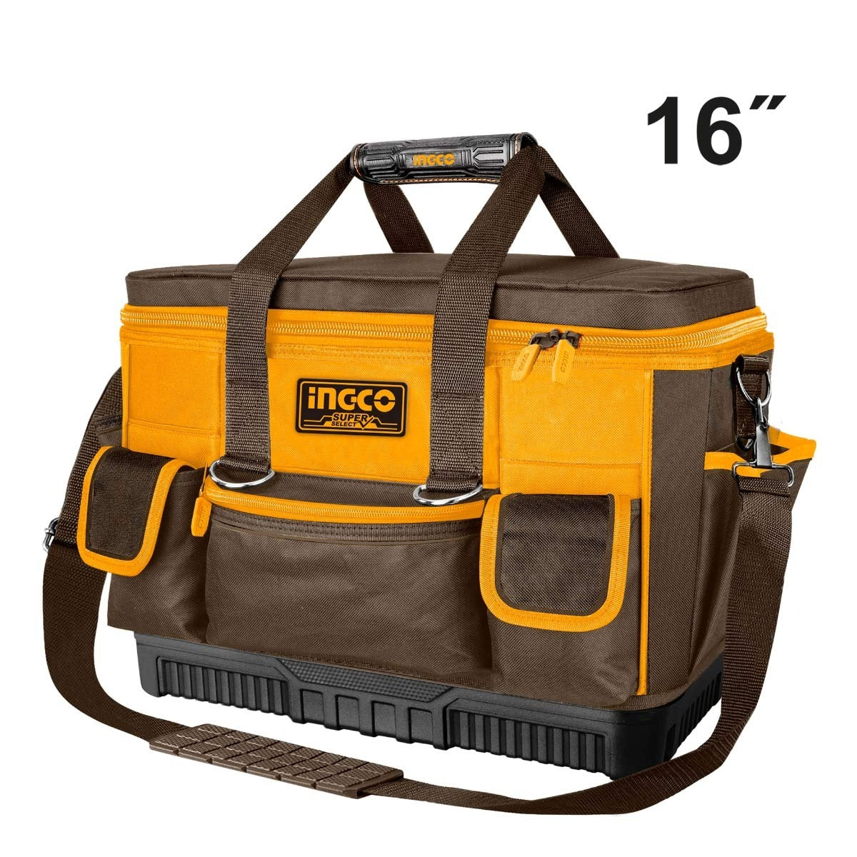 INGCO 16" H/duty Ind. Tool BAG,25 Pockets,shoulder Strap 46*23*33cm HTBG10 – view 2