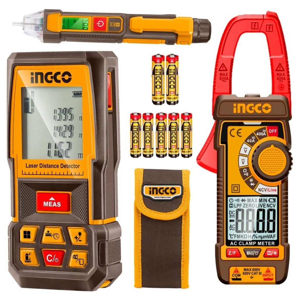 INGCO Laser Distancer 100m+DC/AC Clamp Meter+voltage Detector HLDD241202 – view 2