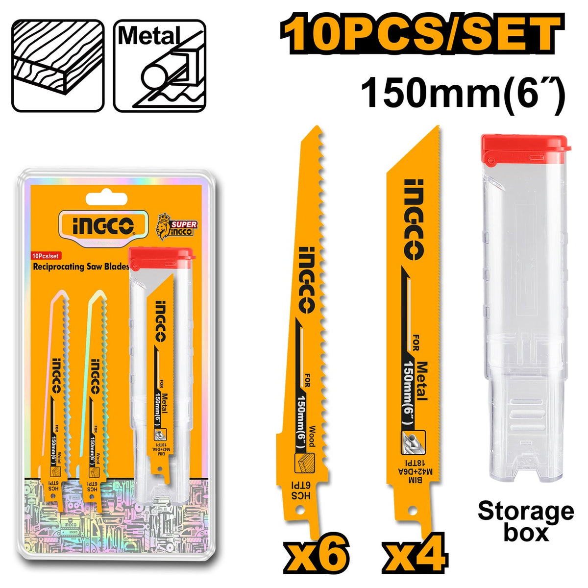 INGCO 10pcs Recipro Saw Blade set RSB1002 – view 2
