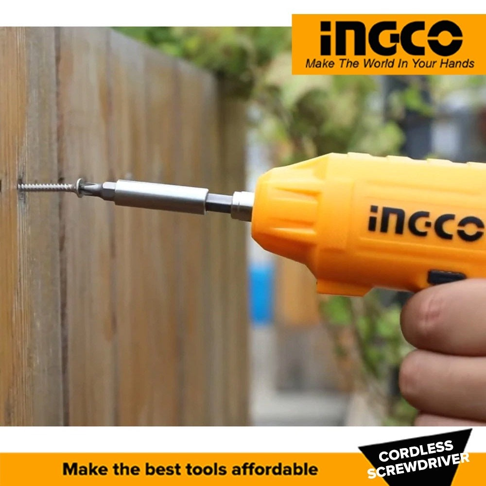 INGCO 4V LI-ION Cordless Screwdriver with 9 Bits set (No USB Charger) CSDLI0458 – view 2