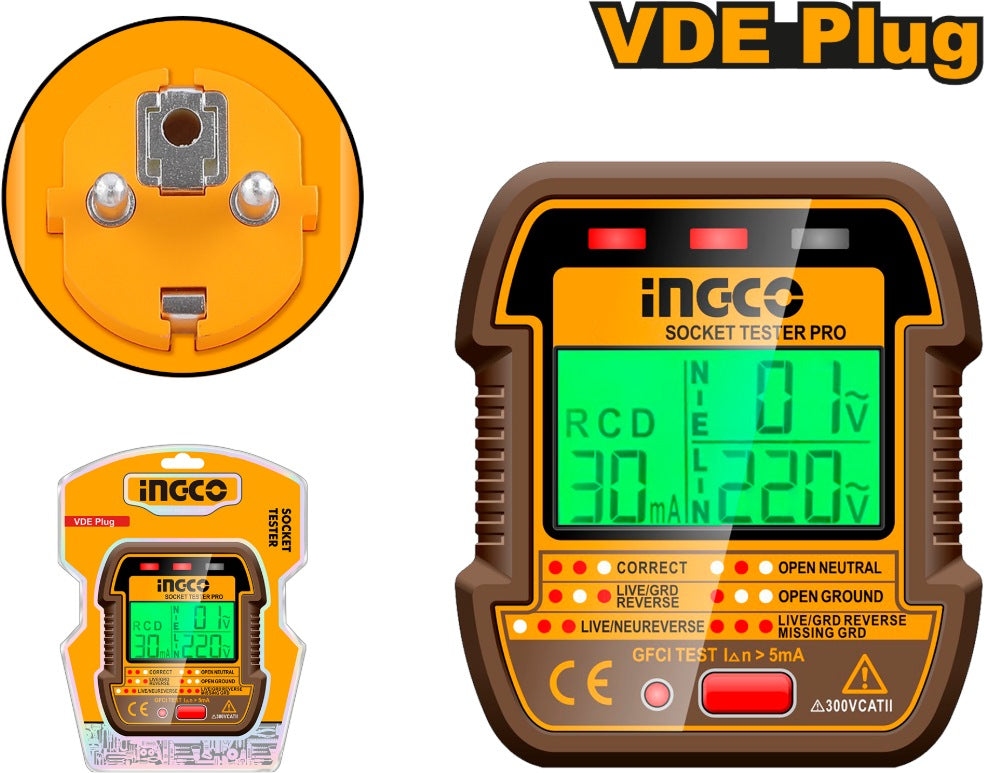 INGCO British Plug Socket Tester HESST30012 – view 2