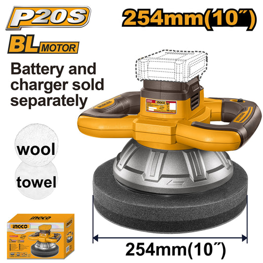 INGCO 20V LI-ION 10" Brushless Polishing Machine (Bare Unit) COPLI202548