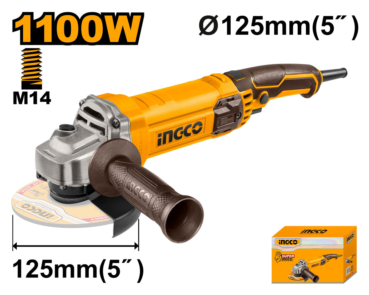 INGCO 5" 125mm Angle Grinder 1100W AG110038