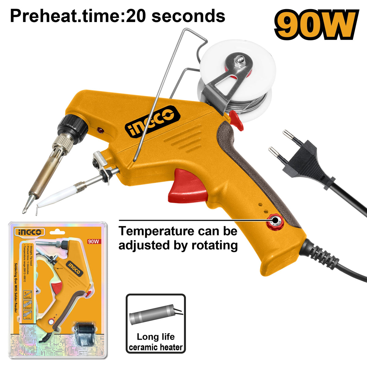 INGCO Electric Soldering Iron with Solder Feeder SI016732