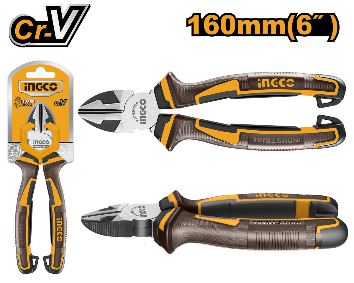 INGCO HD Cr.v Diagonal Cutter Black Polished HDCP28168