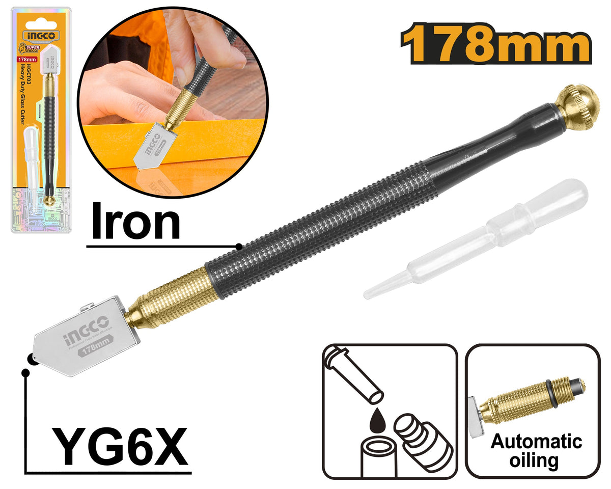 INGCO Heavy Duty Auto Oil Feed Glass Cutter HGCT03