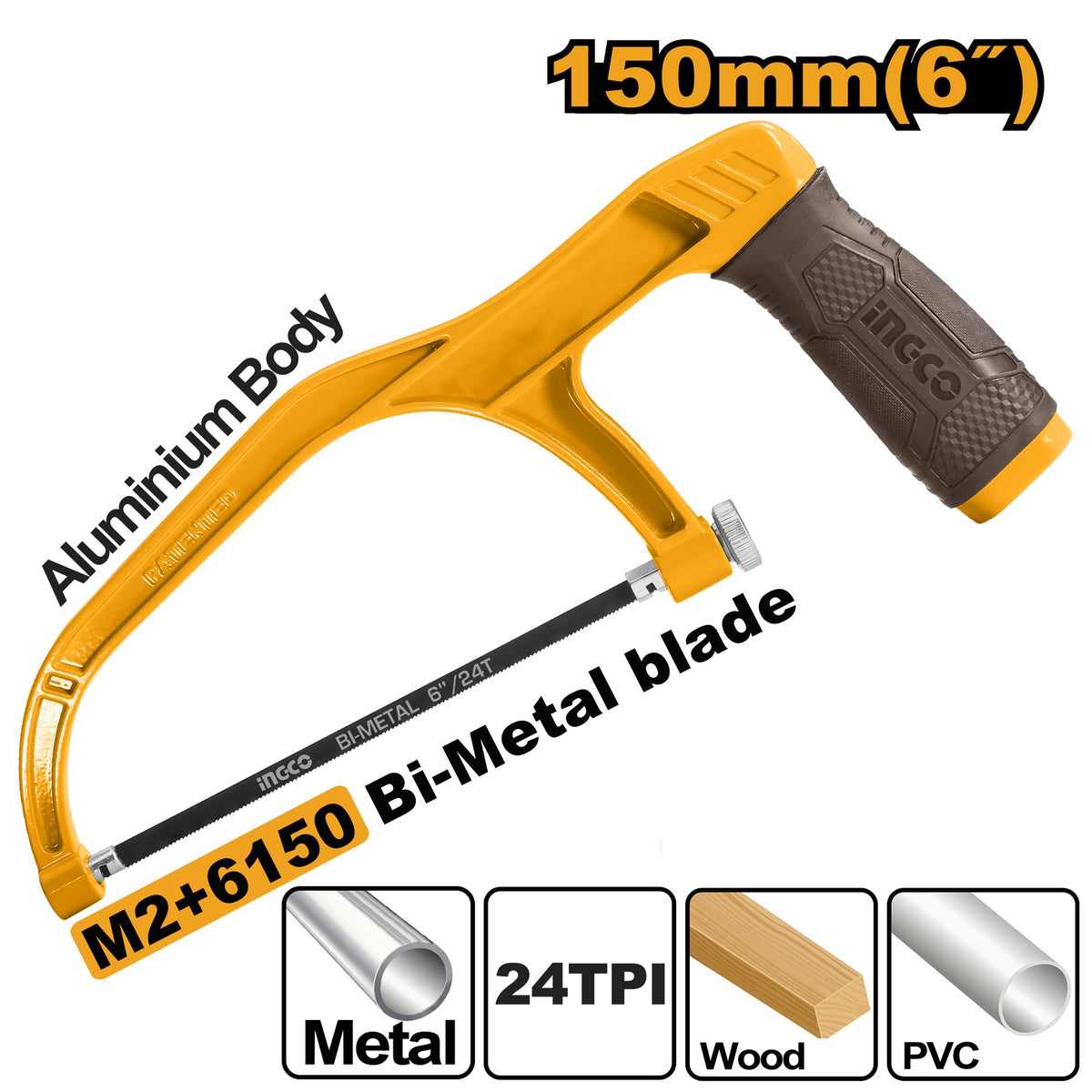 INGCO Soft Grip Mini Hacksaw MHHF1503