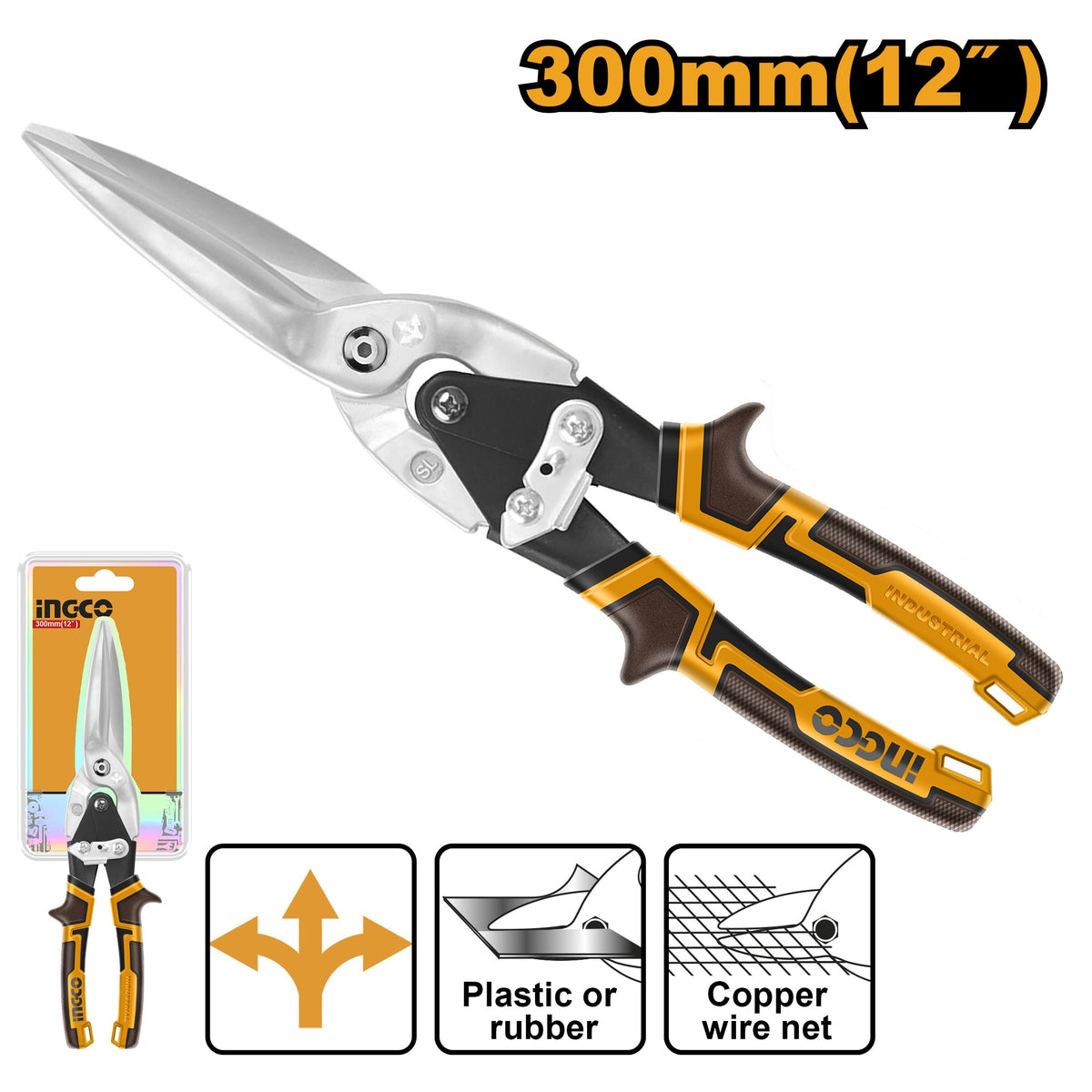 INGCO Long Straight Aviation Snip 12" 300MMM HTSN0112S