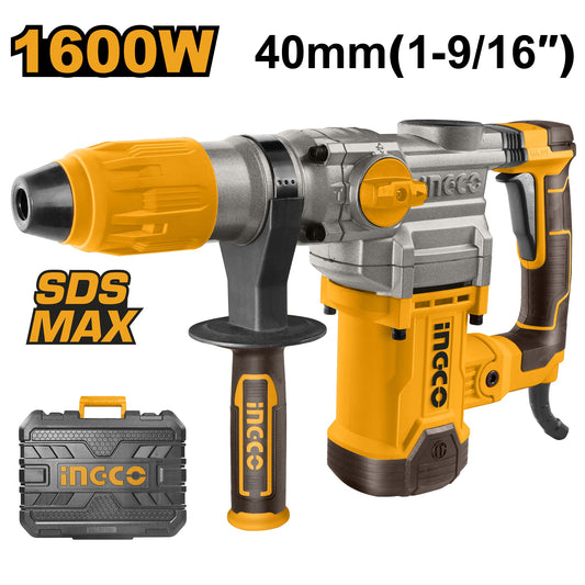 INGCO SDS Max 40mm 1600W Max 10J Rotary Hammer RH1600388