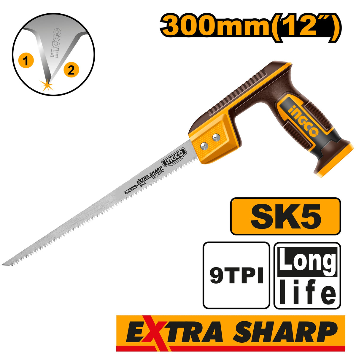 INGCO 12" Compass Saw Heat Treatment Teeth 7TPI HCS3006