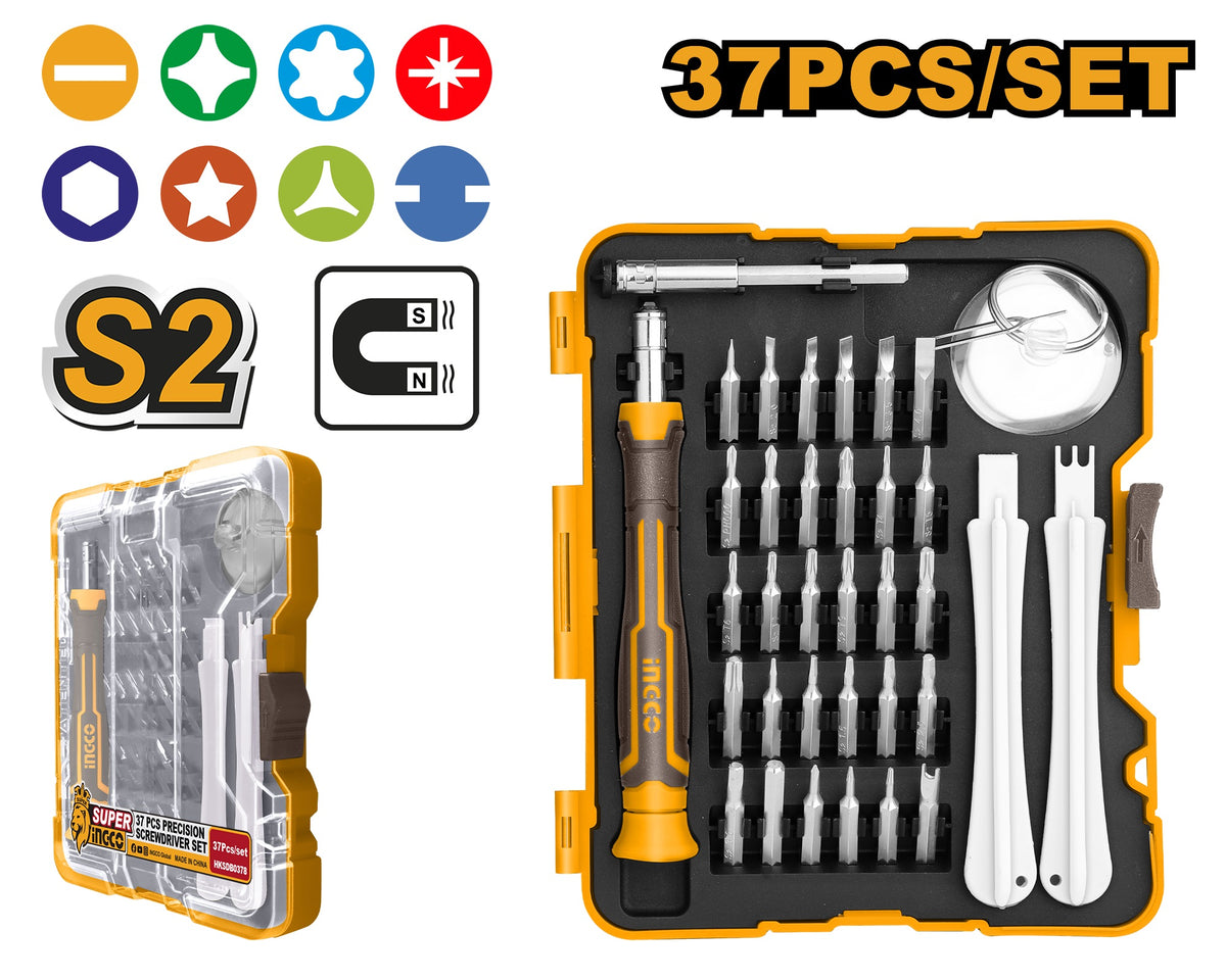 INGCO 37 pcs Precision Screwdriver Handle & Bits set HKSDB0378
