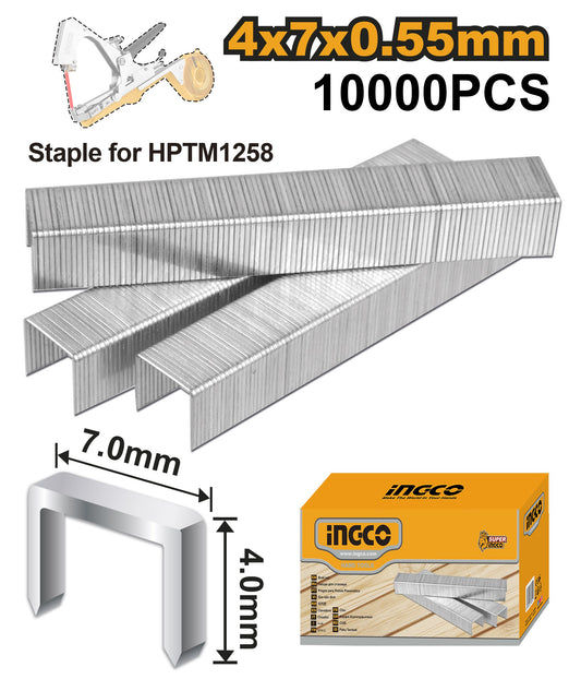 INGCO Staple for Tying Machine HPTM1258 7MMX4mm 10K/BOX HPTM1258S