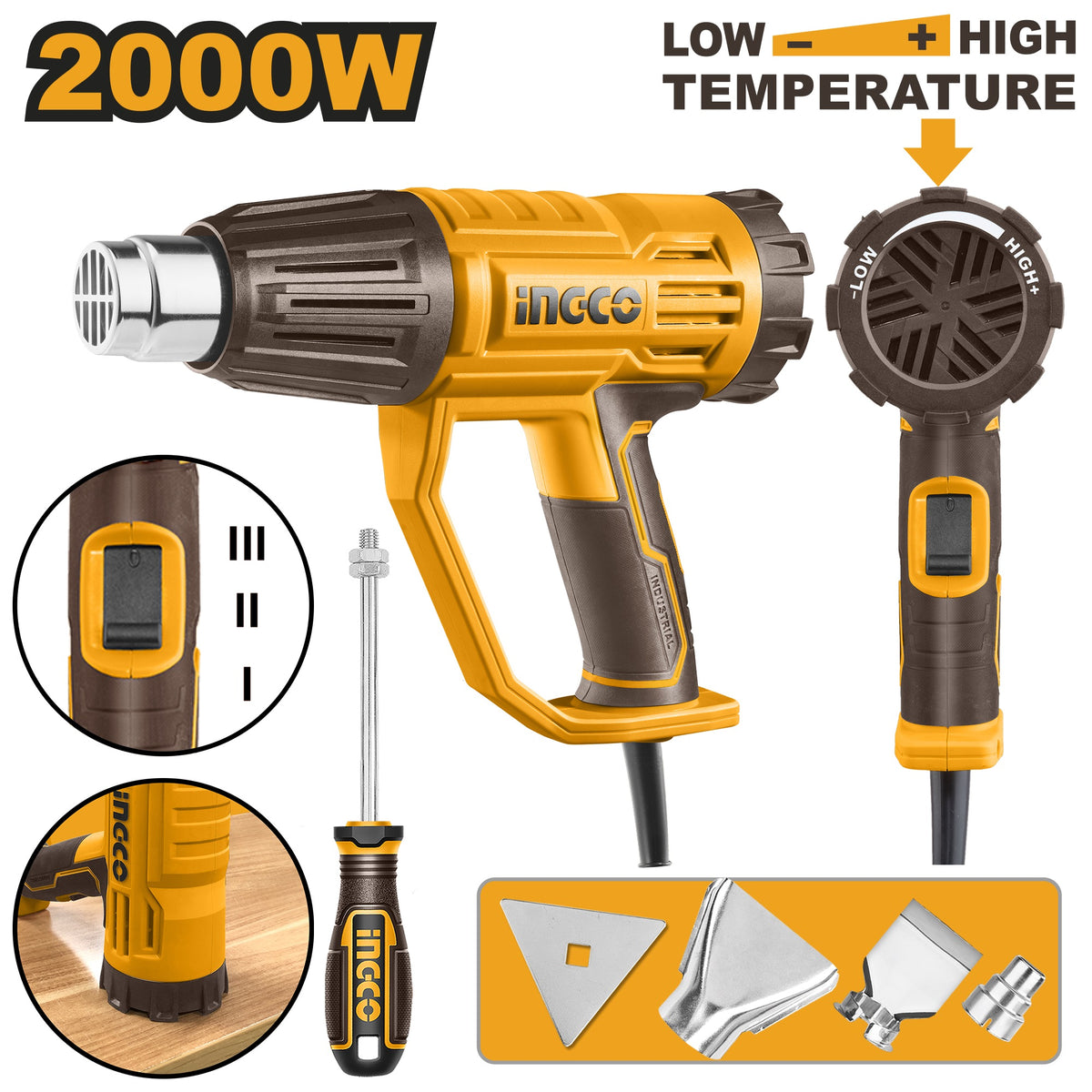 INGCO 3 Stages Heat Gun 2000W HG200047