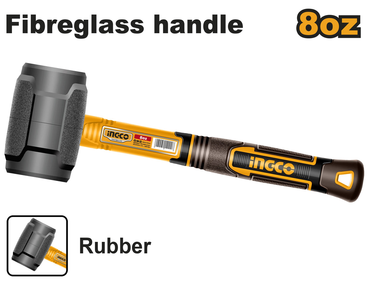 INGCO Rubber Mallet Fiberglass Handle HRUH8808