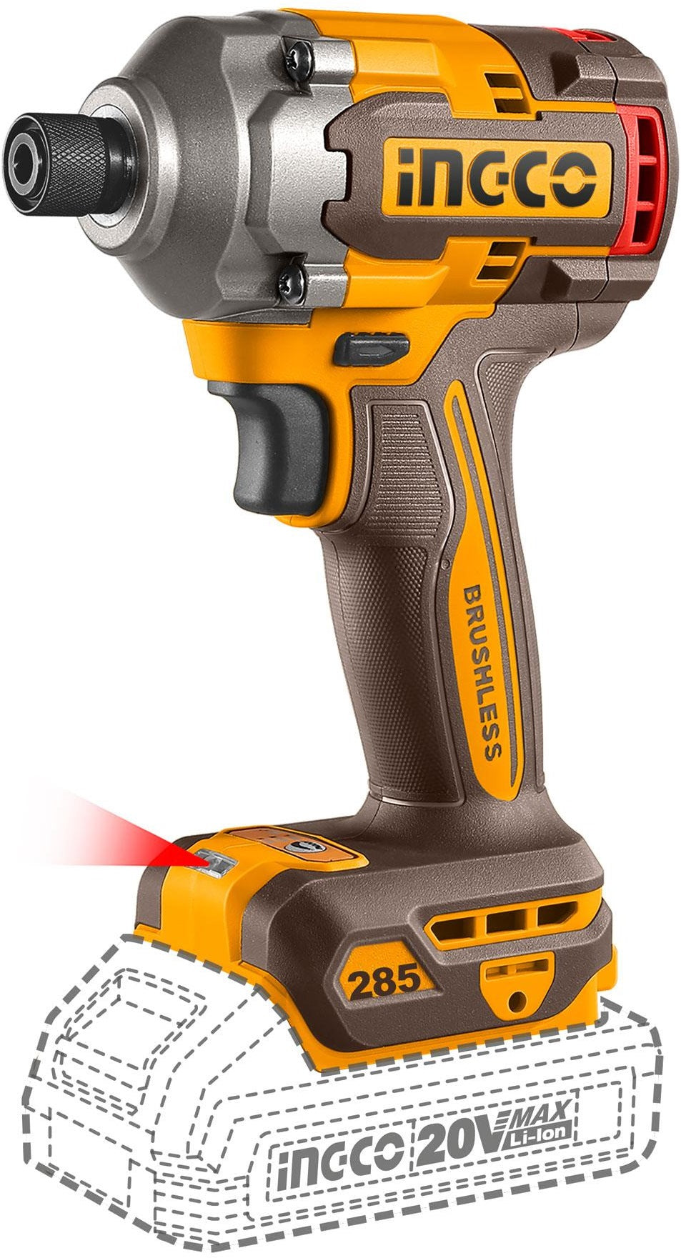 INGCO 20V Impact Drill+ Impact Driver 285Nm 2X2.0, Charger+case CKLI20277 – view 3