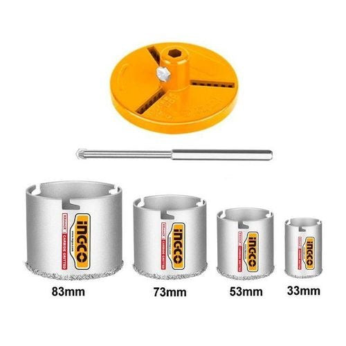 INGCO 6pcs Carbide Grit Hole Saw set 33, 53, 73 & 83mm HSB4061 – view 3