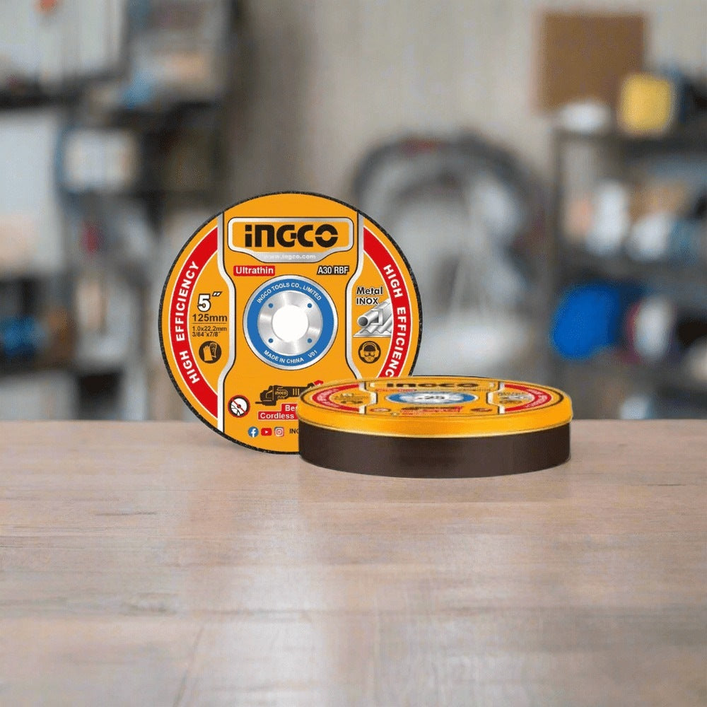INGCO Abrasive Cutting Disc 125X1.0mm 25pcs Metal Box MCD1012525 – view 2