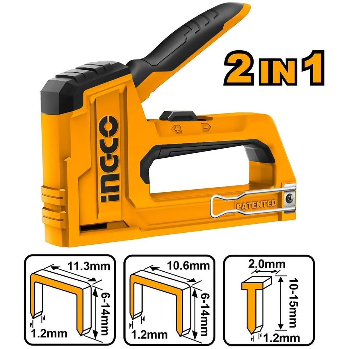 INGCO Heavy Duty 2 in 1 Staple Gun HSG1406 – view 2