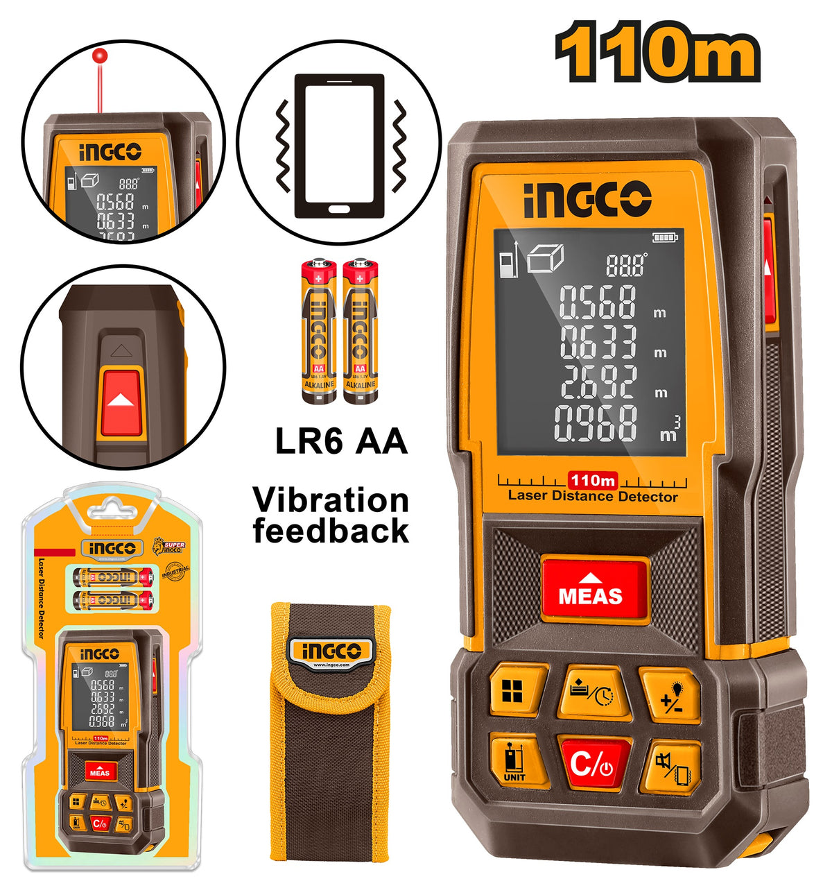 INGCO Laser Distancer Range 110m HLDD10089