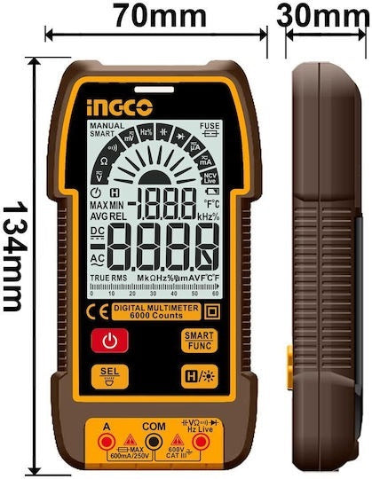 INGCO Digital Multimeter 600V 6000 Count Smart DM16004 – view 2
