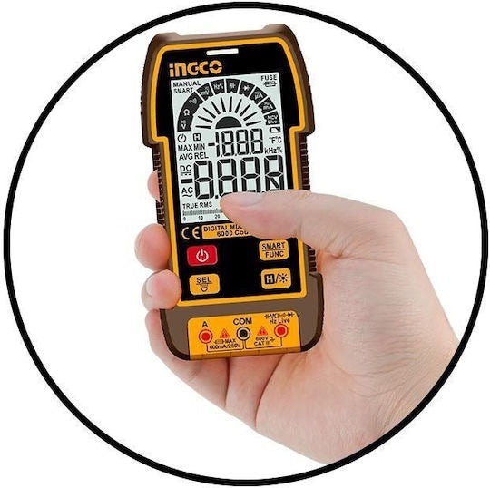 INGCO Digital Multimeter 600V 6000 Count Smart DM16004 – view 3