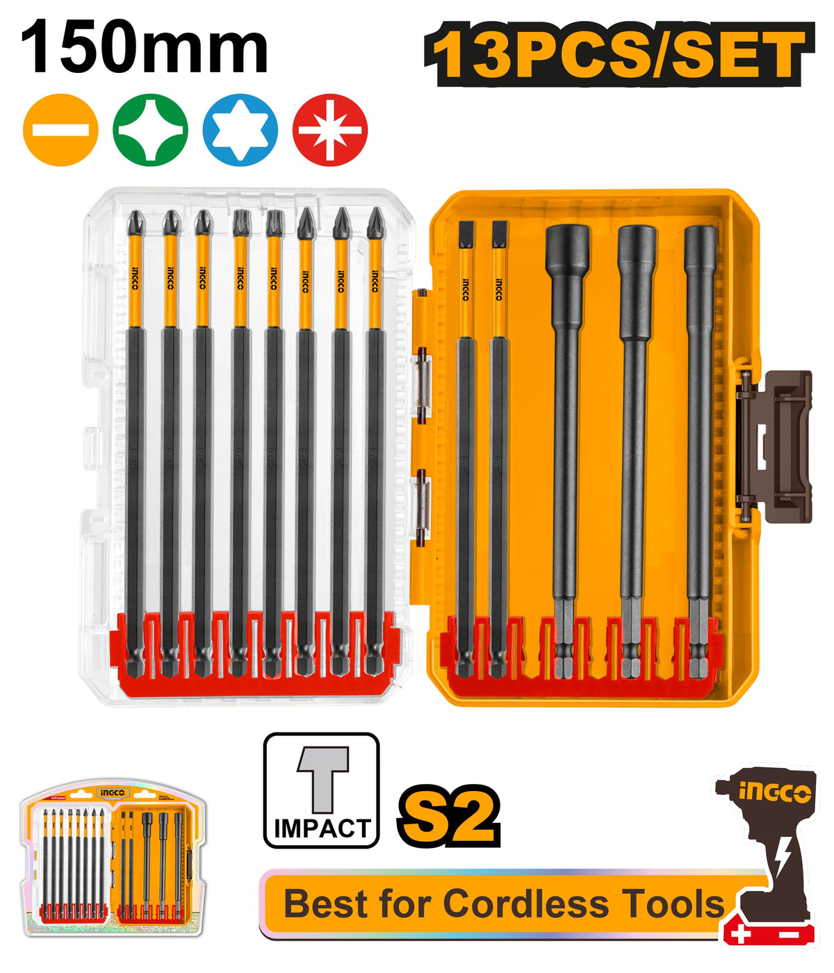 INGCO 13pcs Impact Screwdriver set AKDL01306