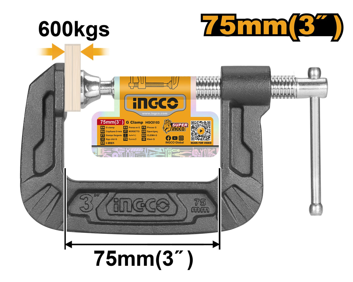 INGCO Malleable Cast Iron G-Clamp HGC0103