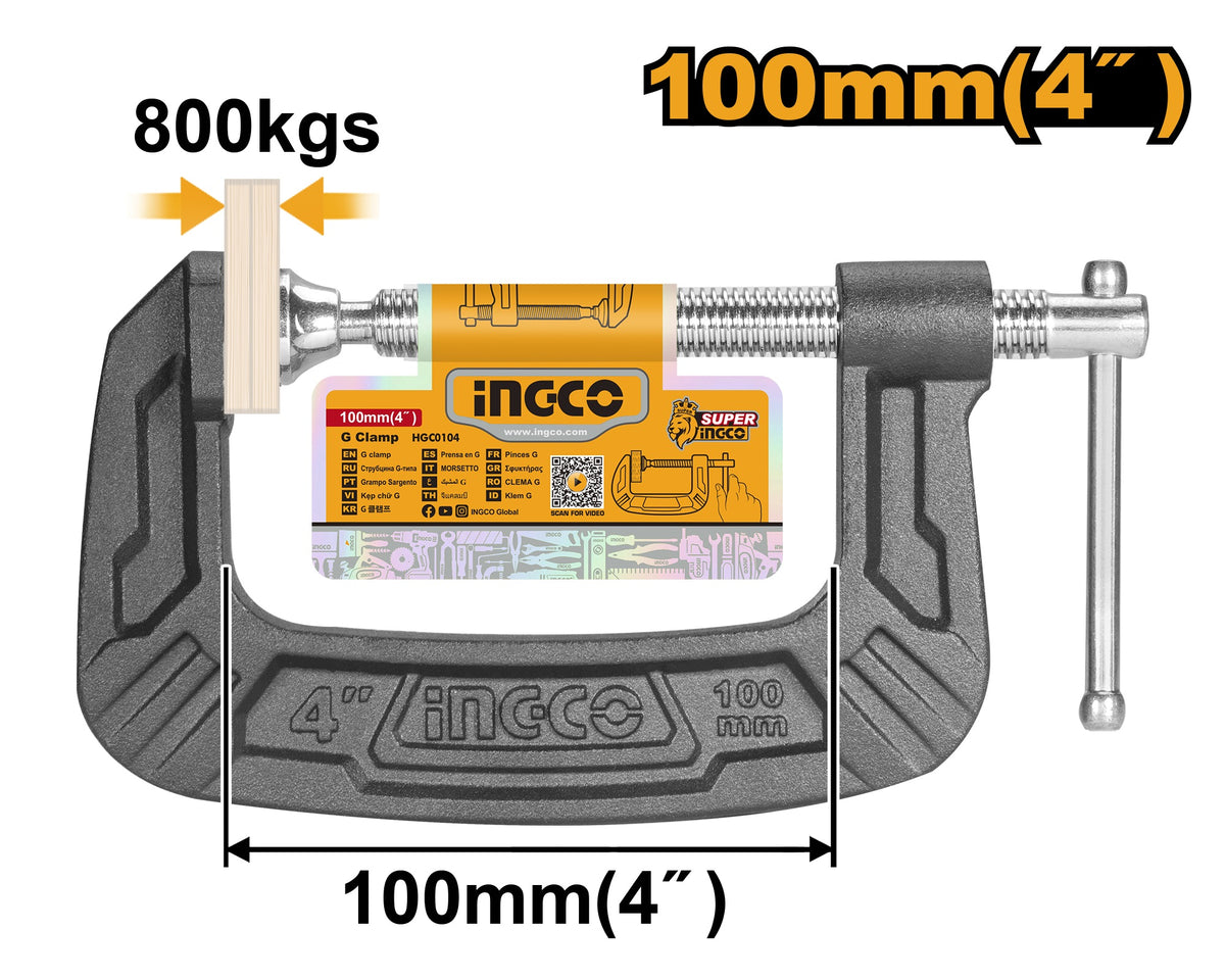 INGCO Malleable Cast Iron G-Clamp HGC0103 – view 2
