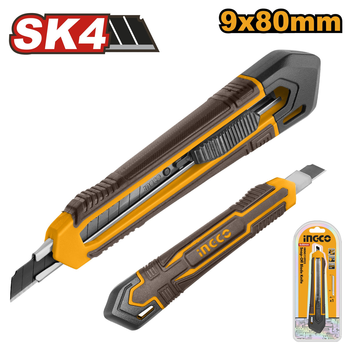 INGCO Snap Off Blade Auto Lock Knife 9mm HKNS110925