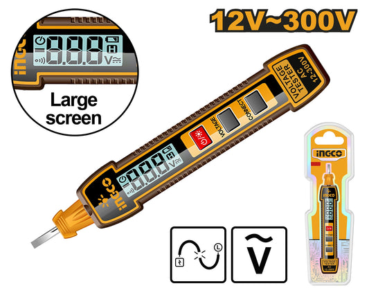 INGCO Large Screen LCD Digital Display Test Pen AC 12~300V HSDT33001
