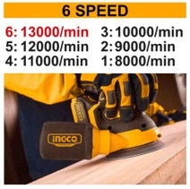 INGCO 20V LI-ION Random Orbit Sander 1X2.0+CHARGER CROSLI20021 – view 2
