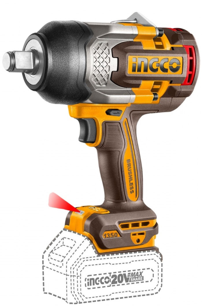INGCO 4pcs set 1350 & 850Nm Impact Wrench + 2X LED Lamps COSLI250782 – view 3