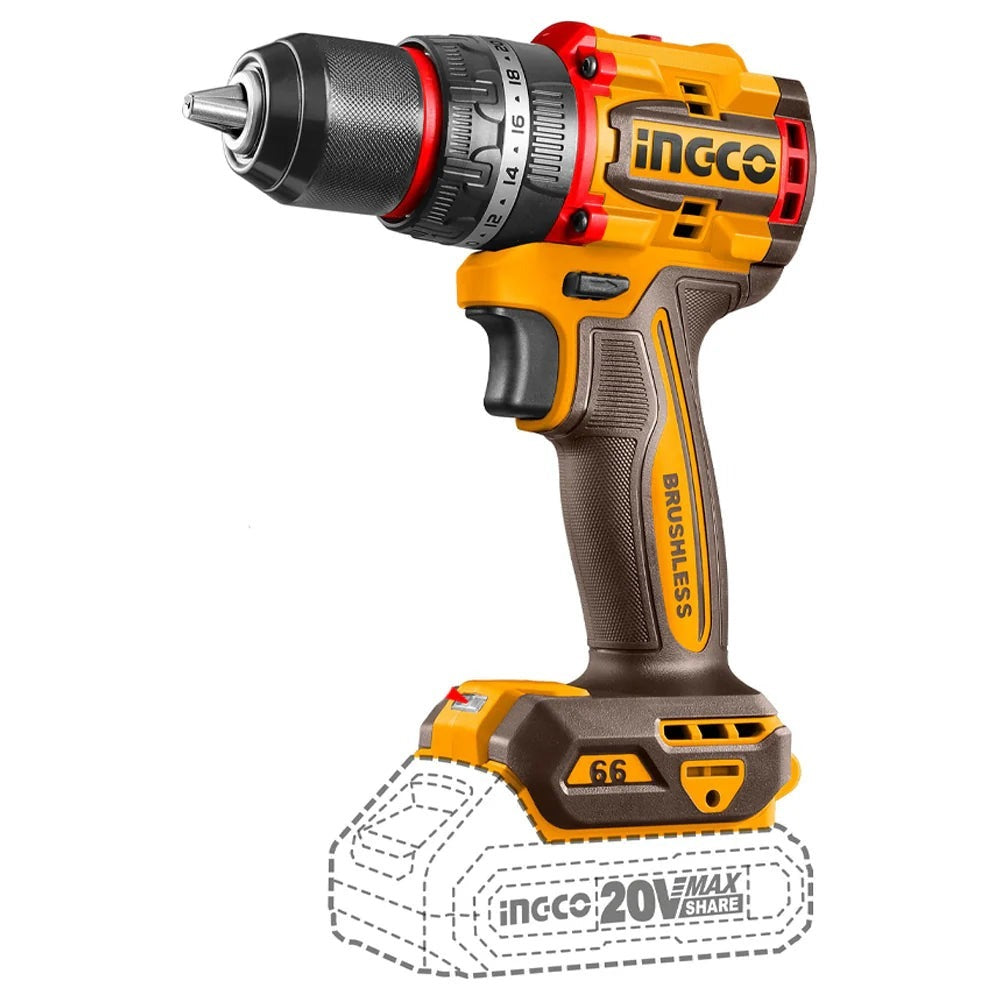 INGCO 3pc 1050Nm Impact WRENCH+166Nm Impact DRILL+2000LUM Lamp COSLI250882 – view 2