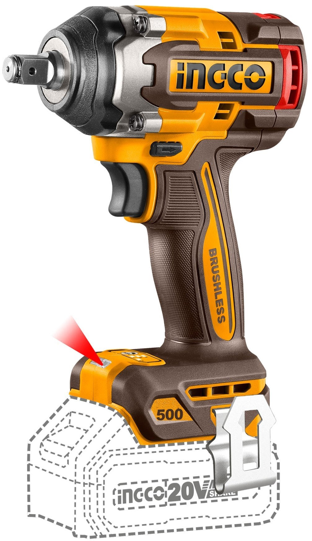INGCO 3pc 1050Nm Impact WRENCH+166Nm Impact DRILL+2000LUM Lamp COSLI250882 – view 3
