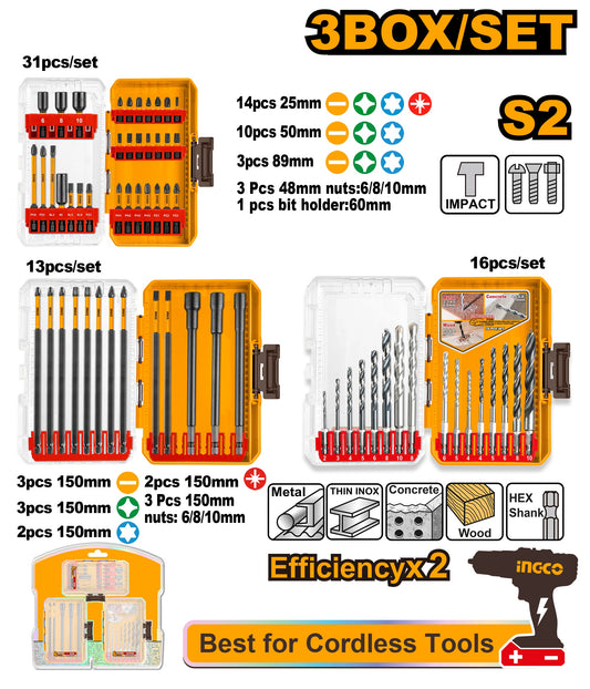 INGCO 3SETS Accessories Combo set AKDL26008