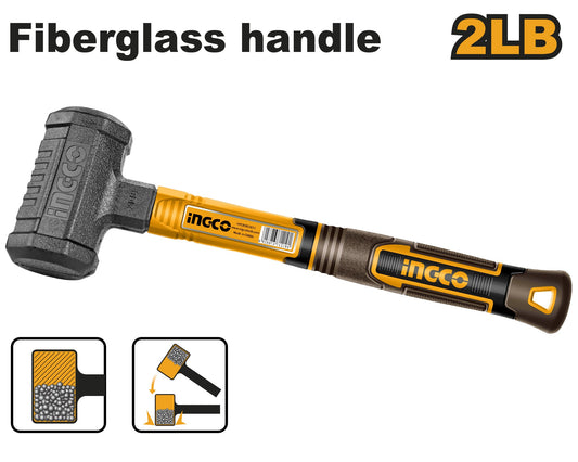 INGCO 2LB Dead Blow Mallet Fibreglass Handle HDBM08028