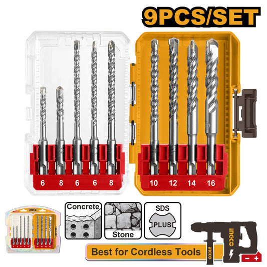 INGCO 9pcs Sds+ Drill Bit set 6~16mm AKDL30906