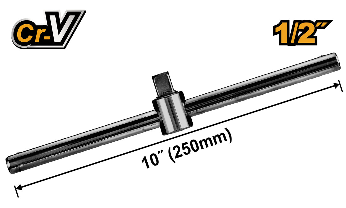 INGCO 1/2" Cr.v DR. Sliding T-Handle 10" 250mm HSTB12101