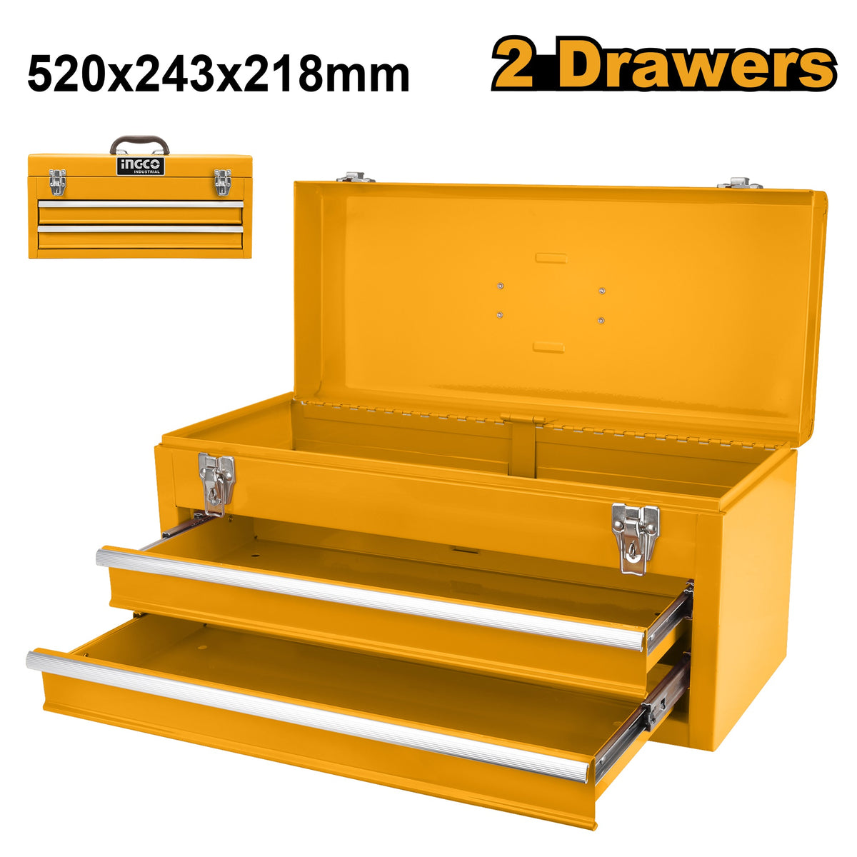 INGCO 2 Drawers Tool Chest 520X218X243mm HTB06