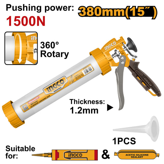 INGCO 15" Alum PU Sealant Caulking Gun HCG0115