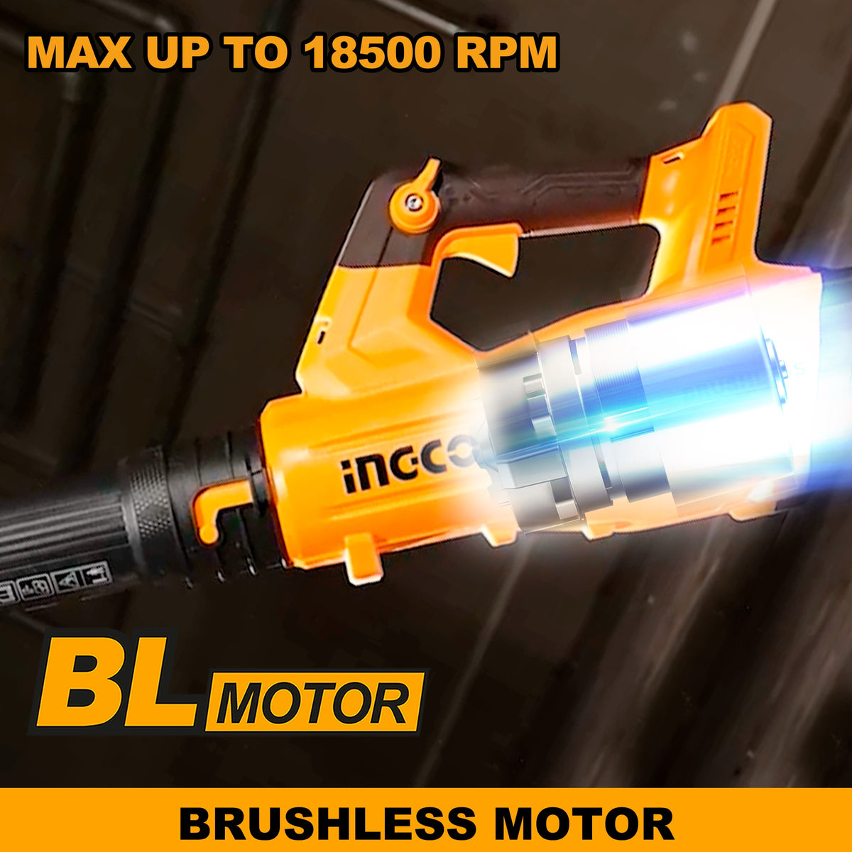 INGCO 20V Brushless Powerful Leaf Blower MAX.VOL:8.5M3/MIN (Bare Unit) CABLI20428 – view 3