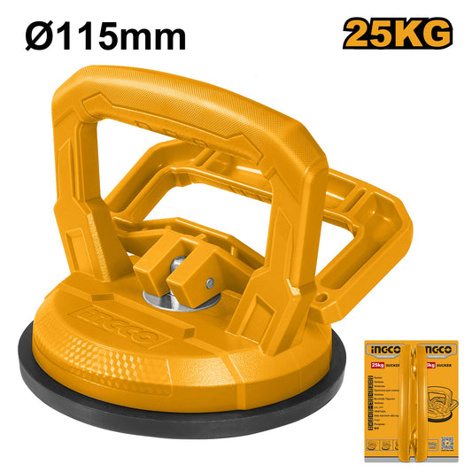 INGCO 1-PAD Suction Lifter, 115mm Pad, Max 25kg HSU012501