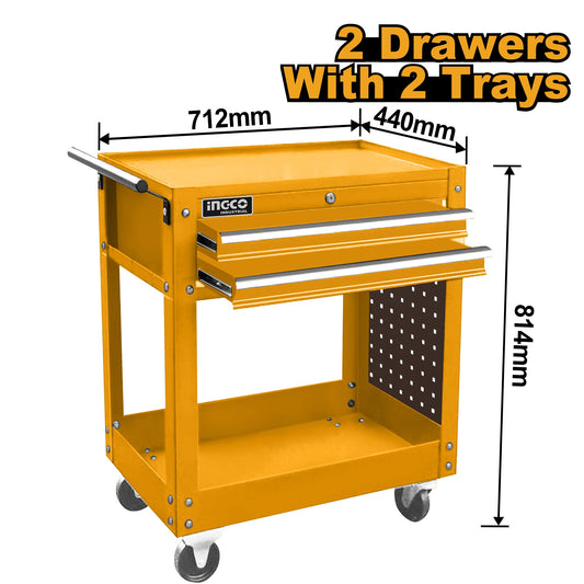 INGCO 2 Layers Tool CART+2 Drawers 712*440*814mm HPTCT021