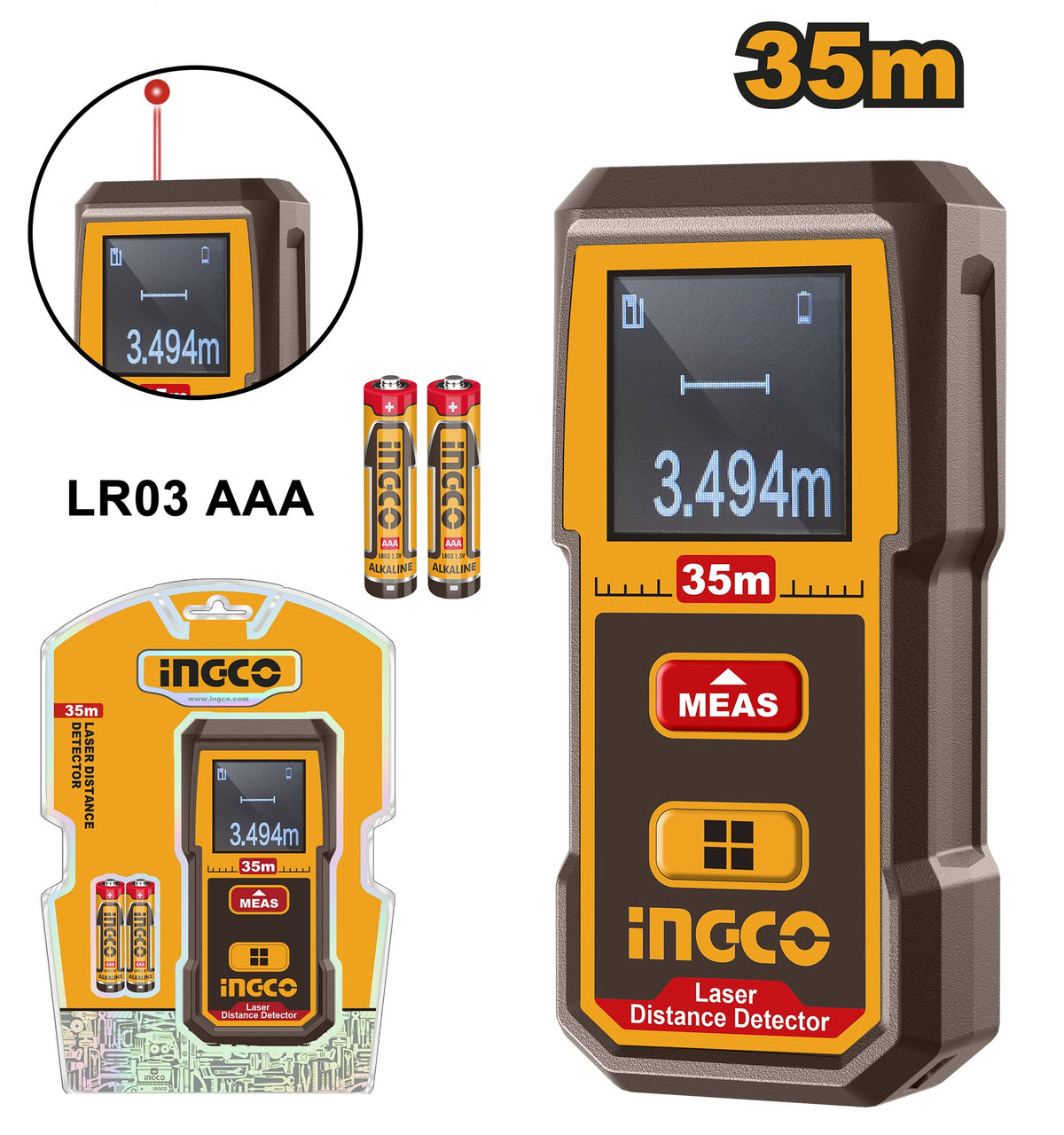 INGCO Laser Distancer Range 35m HLDD0355