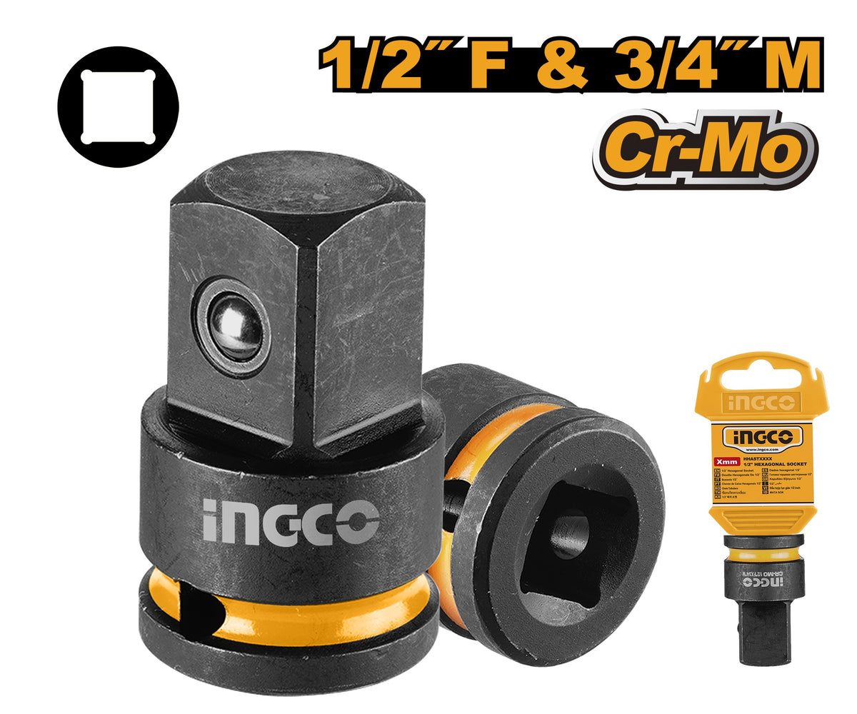 INGCO Cr.mo Impact Socket Adaptor 1/2"(F) x 3/4"(M) HIAD1234