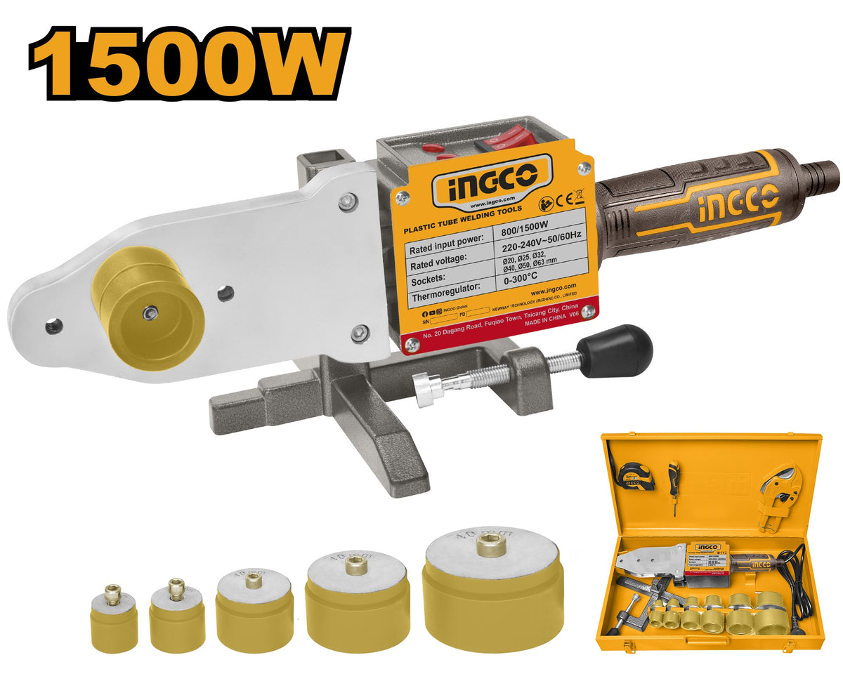 INGCO Plastic Tube Welding Tools 20, 25, 32,40,50 & 63mm PTWT215002