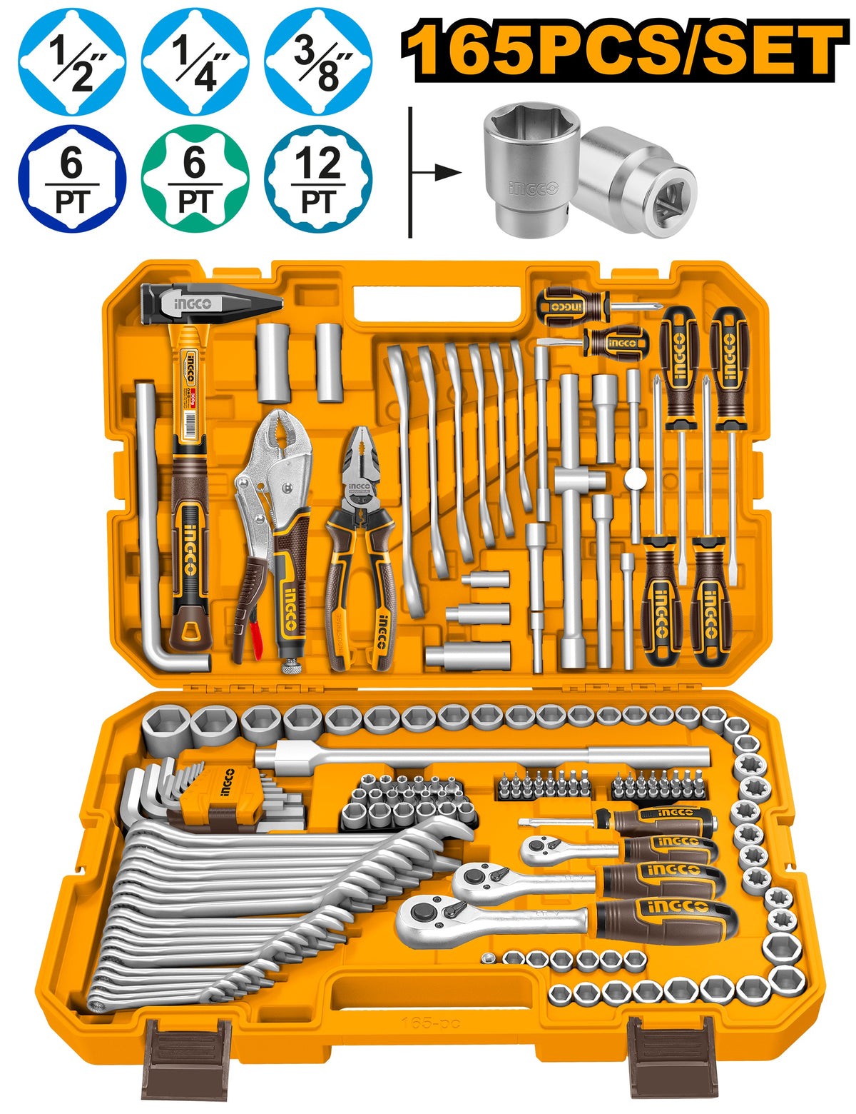 INGCO 165pcs Combination Tool set HKTHP51658