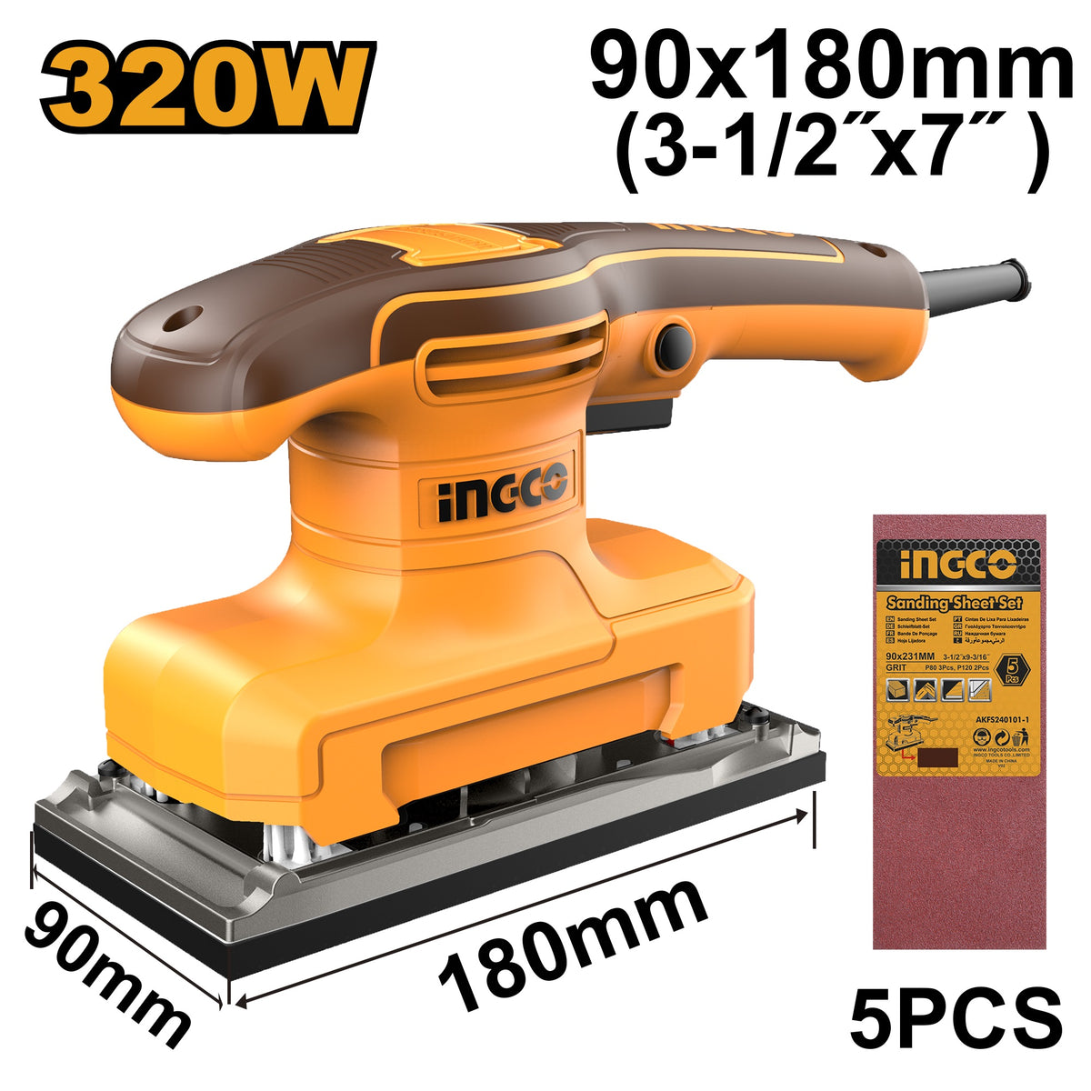 INGCO Finshing Sander 320W 90X180mm FS3216