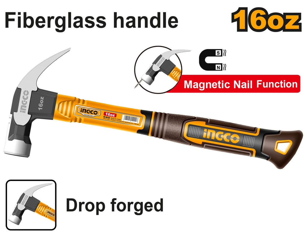 INGCO Fibreglass Handle Claw Hammer HCH81008 – view 2
