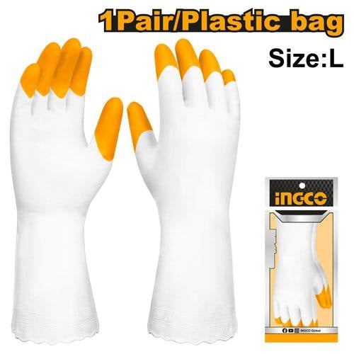 INGCO High Quality White PVC Glove Size L 320mm HGVP03